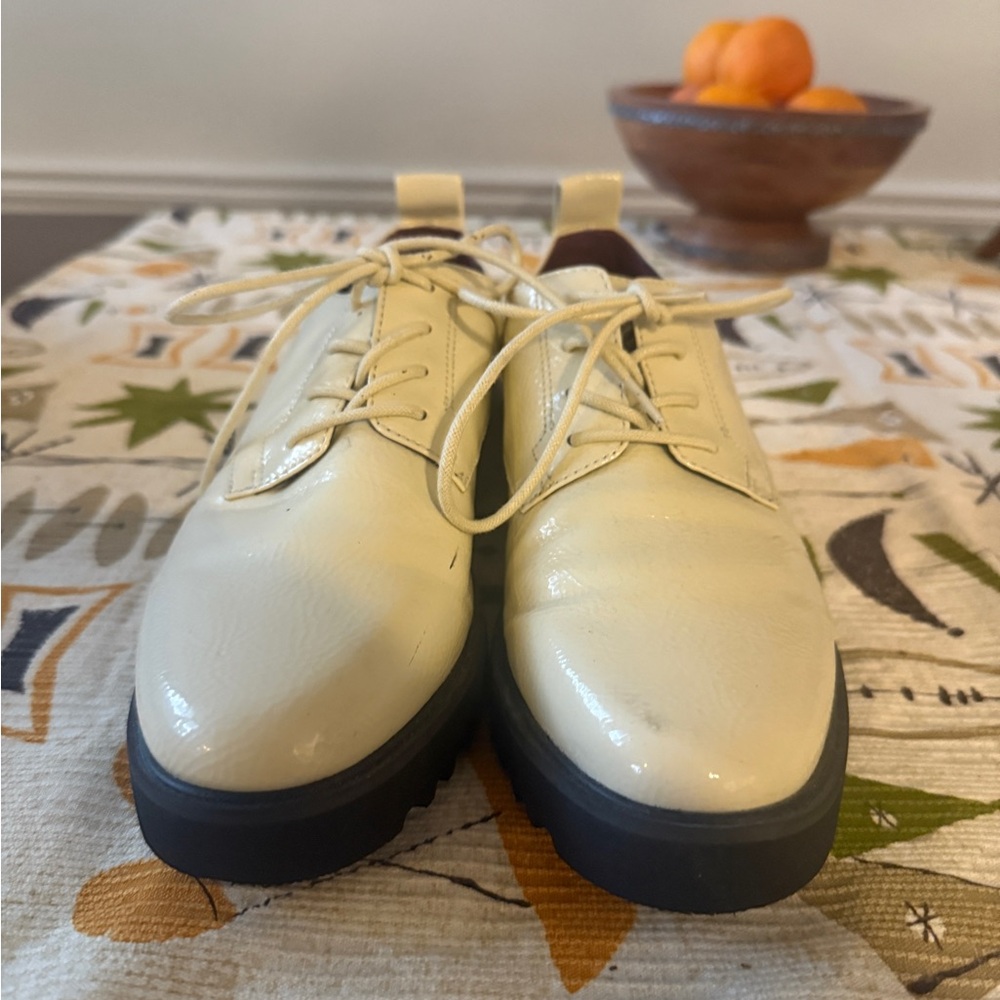 Franco Sarto Cream Flats with Modern Platform Sole